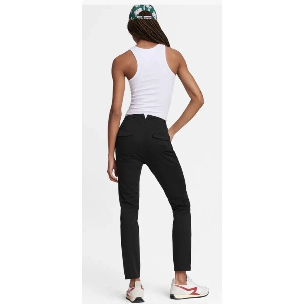 $225 Rag & Bone Black Field Cotton Chino Relaxed Fit Pant Size 28 Black Minimal